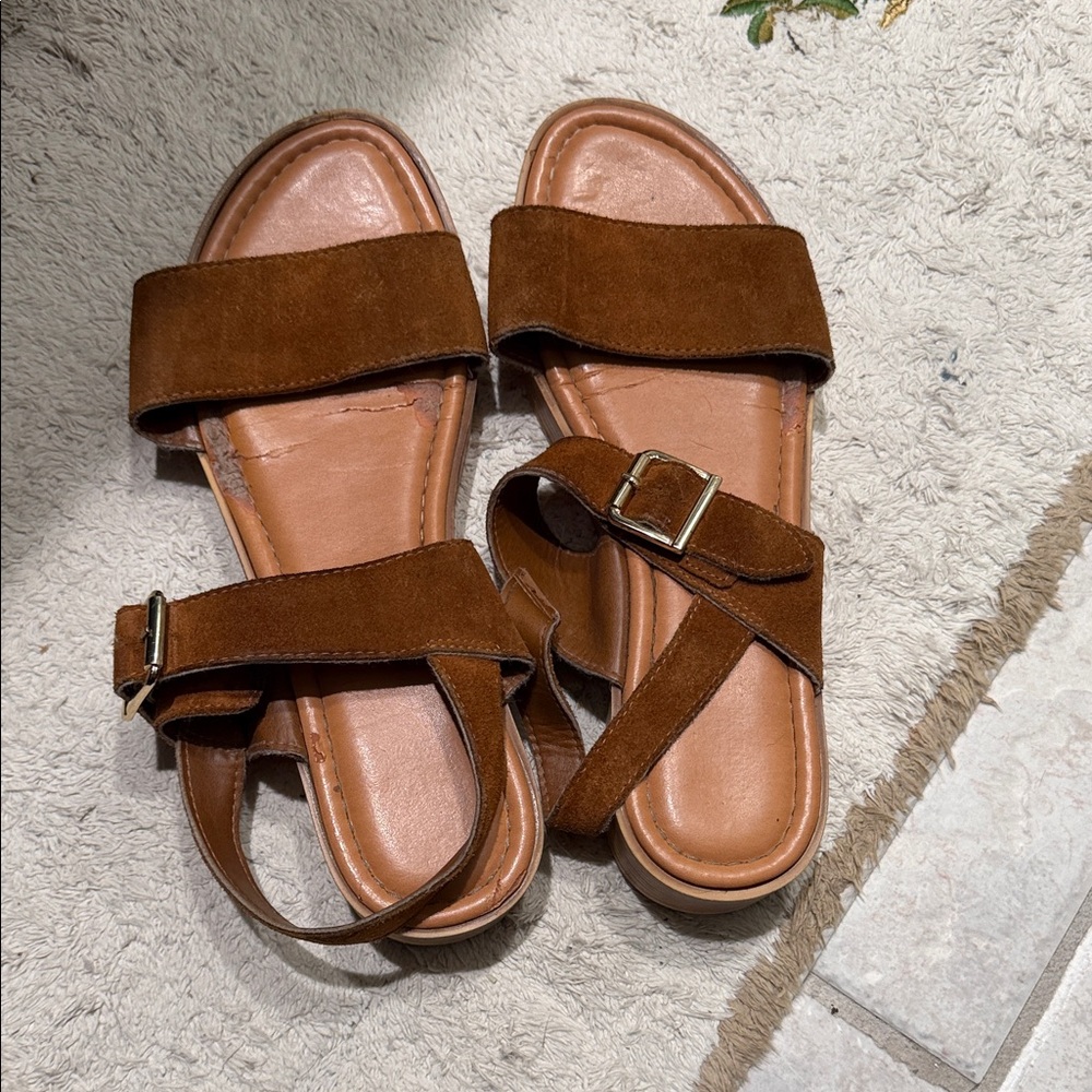 Brown Suede Women's Sandals